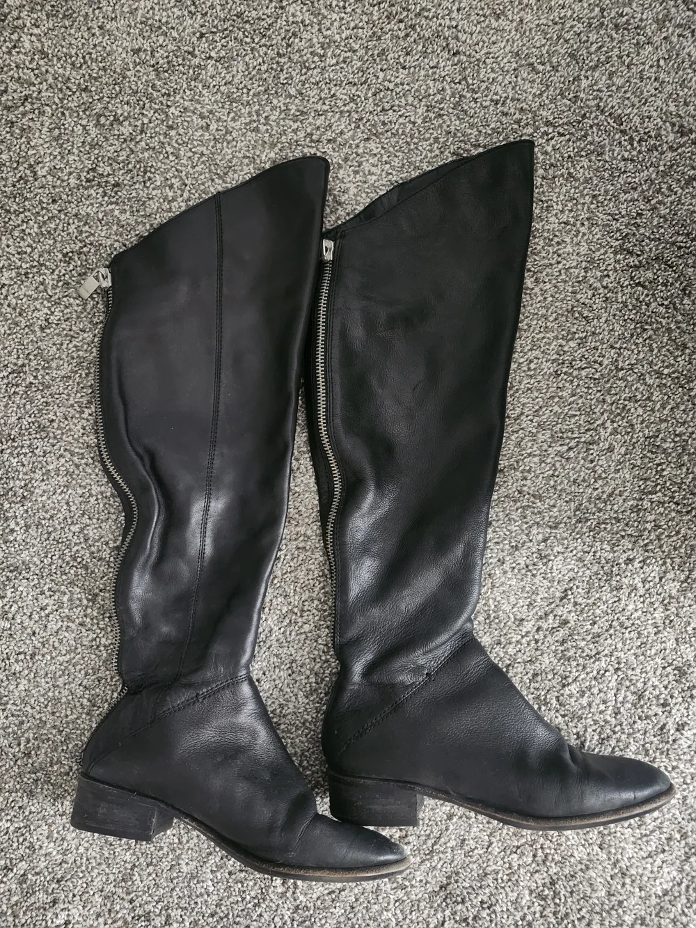 Dolce Vita Size 6.5 Black Over-the-Knee Leather Boots